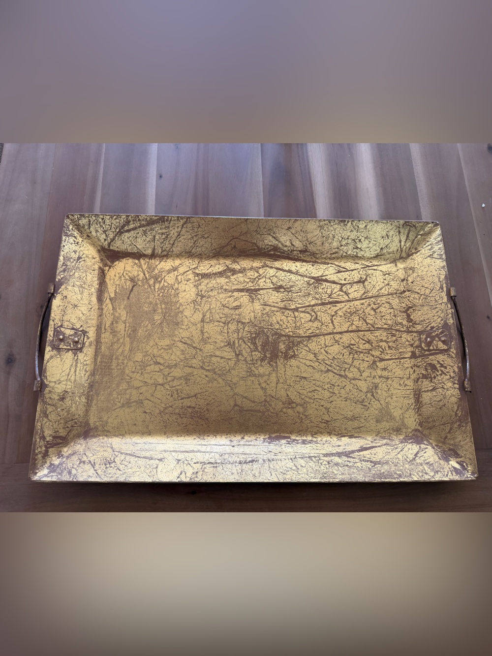 Mud Pie Gold foil Rectangular Decorative large Tray